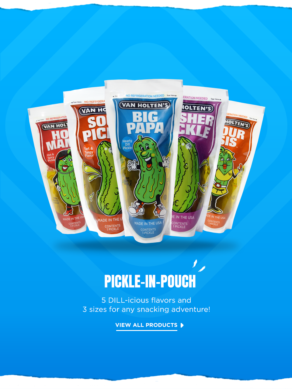 Van Holten's Pickle-In-A-Pouch is better than ever with more extreme flavors to choose from than any other on-the-go pickle brand.