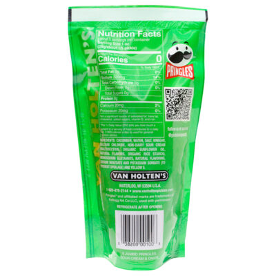 Pringles Sour Cream and Onion Pouch Back Pringles Sour Cream and Onion Pouch Back