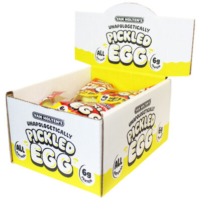 Van Holtens Pickled Egg Hot & Spicy Case Angle Van Holtens Pickled Egg Hot & Spicy Case Angle