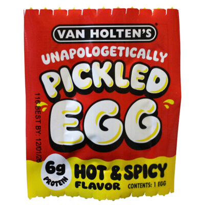 Van Holtens Pickled Egg Hot & Spicy Individual Front Van Holtens Pickled Egg Hot & Spicy Individual Front