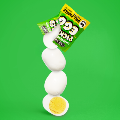 Stacked Dill Pickled White Eggs Stacked Dill Pickled White Eggs